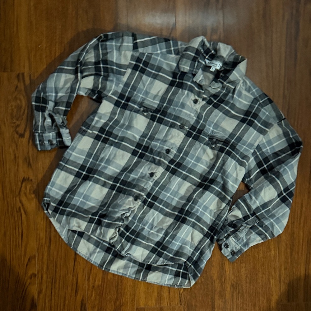 Dior Kids Black and Gray Plaid Button Down Shirt